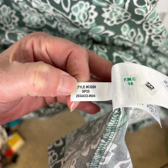 NWT J. Crew smocked waist poplin midi dress pale spinach eucalyptus sz 18 - Picture 9 of 10